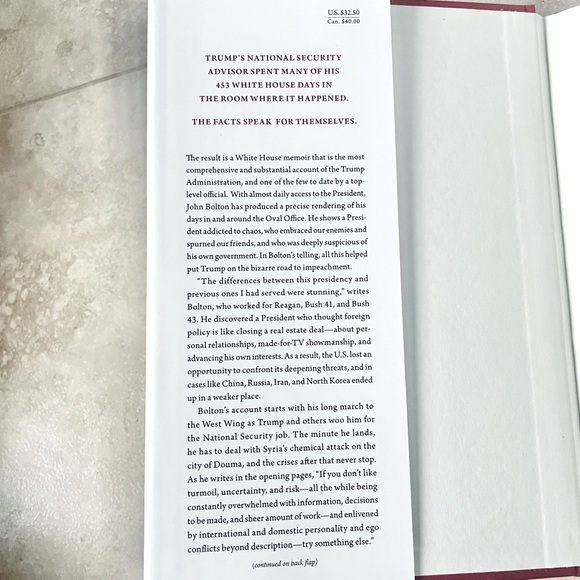 “The Room Where It Happened”, a White House Memoir, by John Bolton - Picture 5 of 6